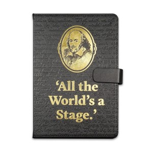 Тефтер А5 от синтетична кожа - Уилям Шекспир, Целият свят е сцена!